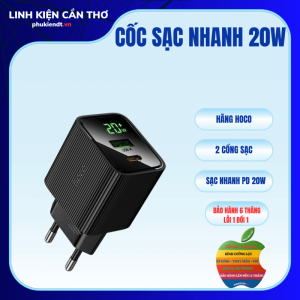 Củ sạc nhanh 2 cổng USB + typec 20w Hoco