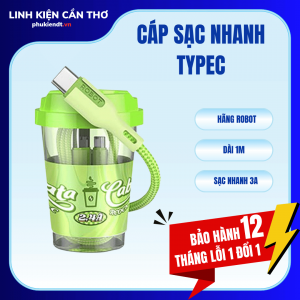 Cáp sạc nhanh Typec 3A hãng Robot RCOC100
