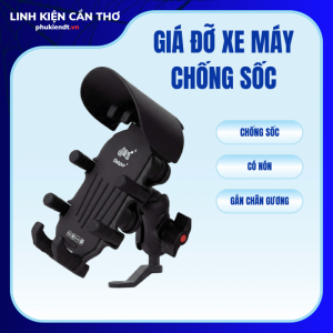 Giá đỡ điện thoại trên xe máy có chống sốc + nón gắn chân gương