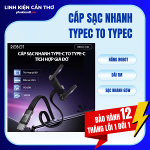 Cáp sạc nhanh 65W C to C Robot kèm giá đỡ