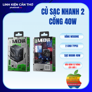 Củ sạc nhanh 40W 2 cổng typec hãng Wekome